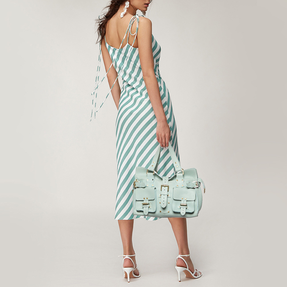 MULBERRY Green Leather Roxanne Satchel - Picture 2 of 8